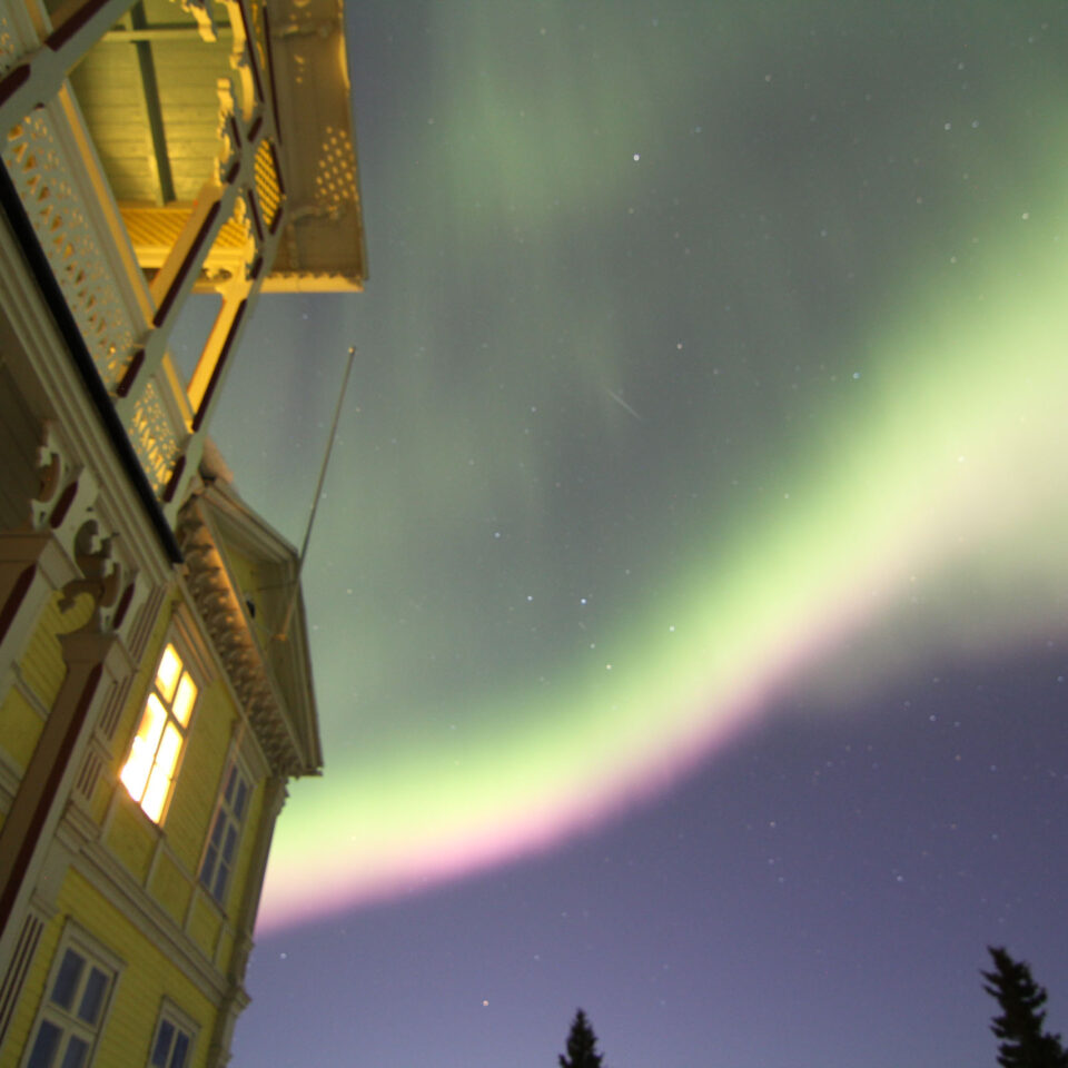 Norrsken på himlen ovanför Filipsborg.